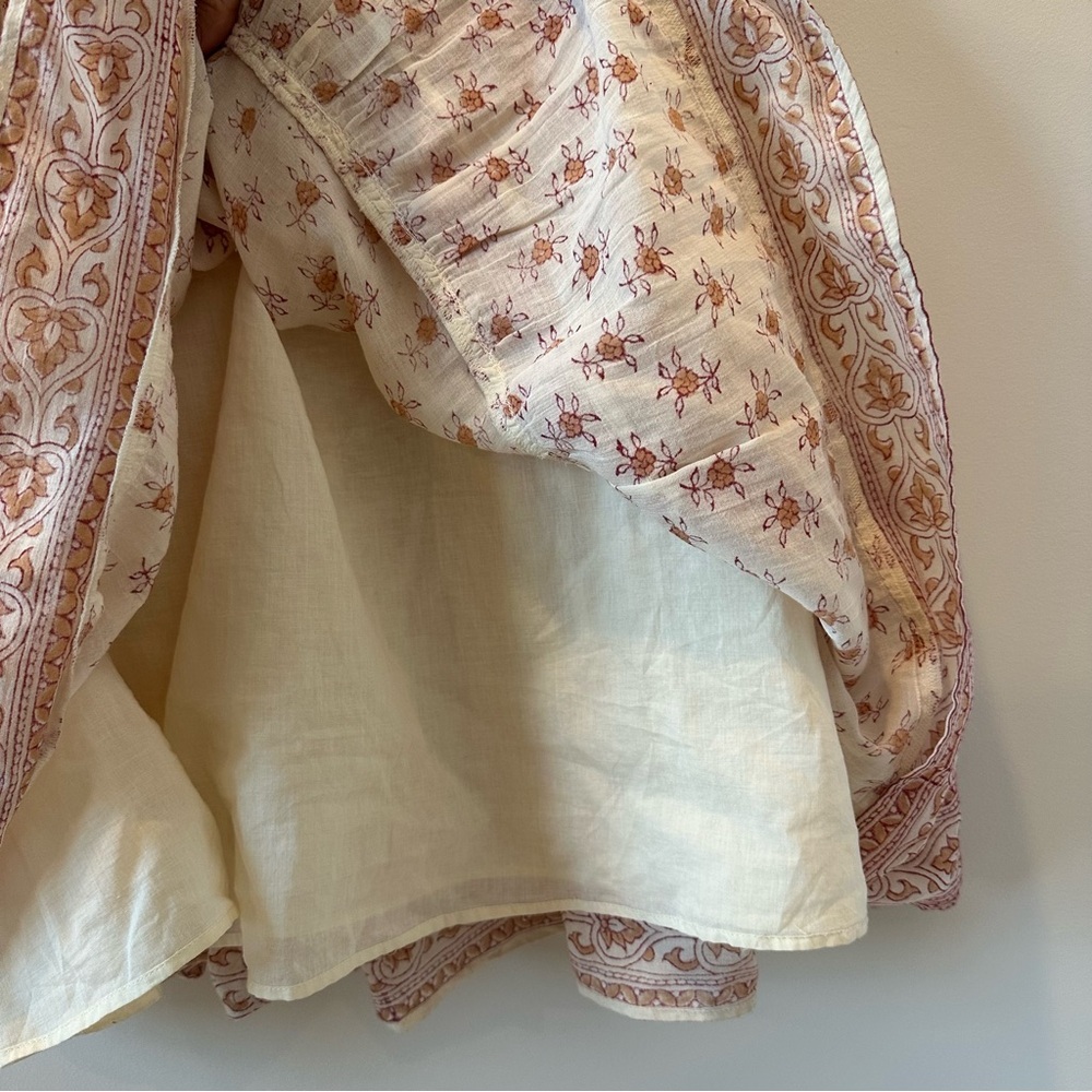 Saylor Hal Dress Tiered Midi Maxi Floral Pink White Cotton Sundress Resortwear - Picture 6 of 13